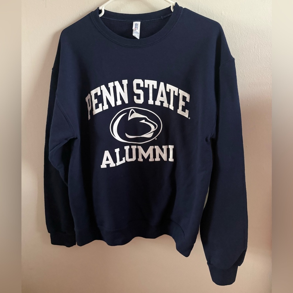 Jerzees Navy Crewneck with White Penn State Alumni Logo